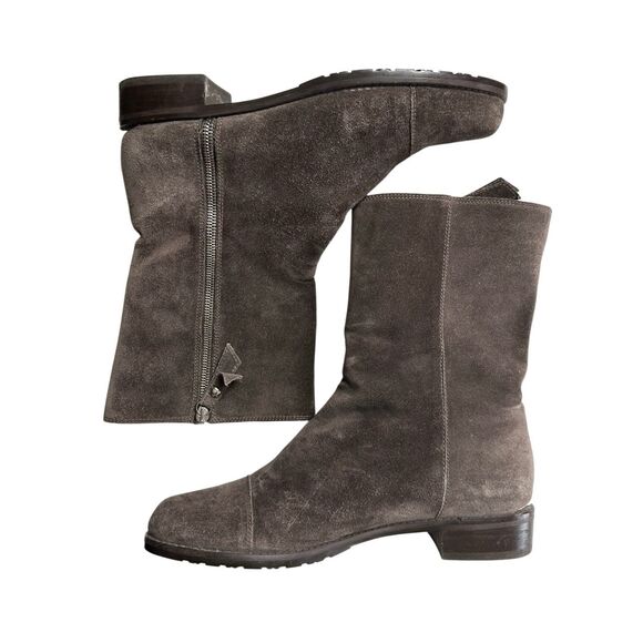 Stuart Weitzman Women's Brown Low Heel Mid-Calf Suede Ankle Boots Size 9 - Picture 3 of 8